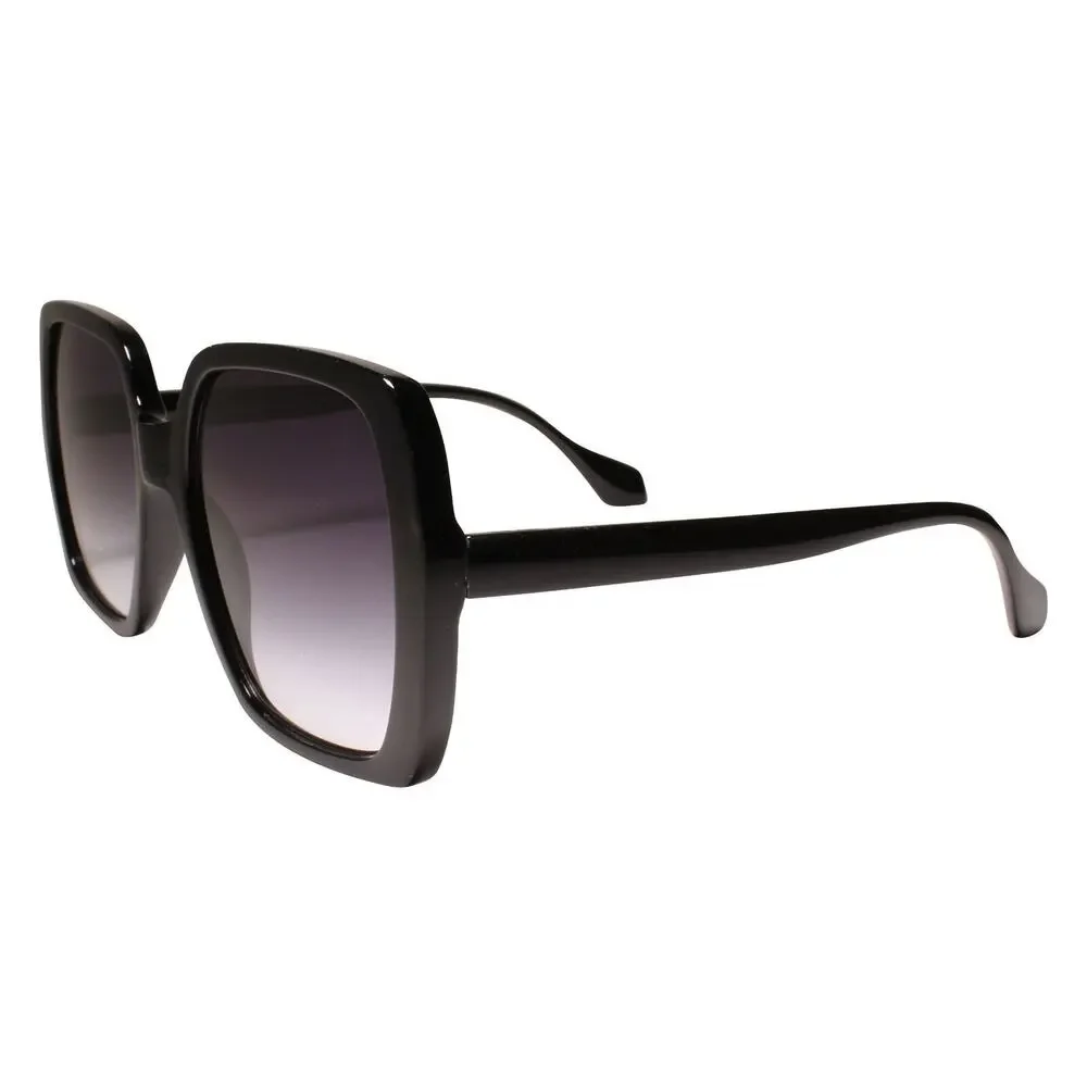 Classic Vintage Retro Oversized Exaggerated 80s Square Womens Sunglasses Black
